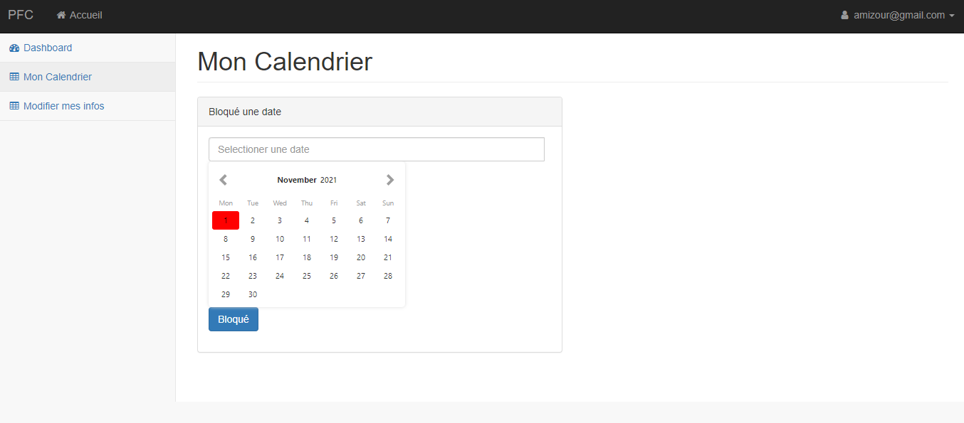 Calendrier propriétaire